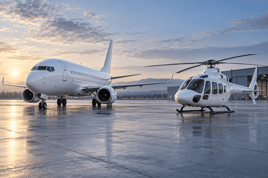Aircraft parked on an apron