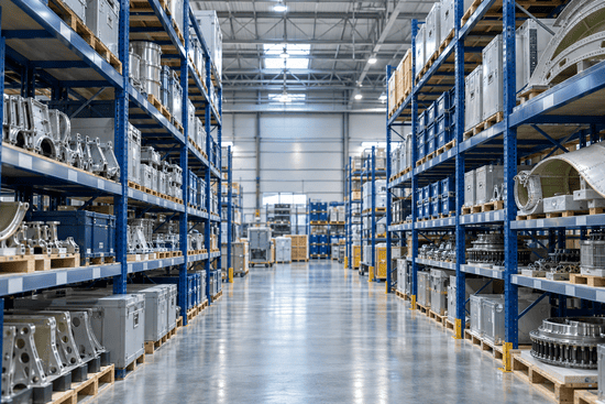 Organized aviation parts warehouse